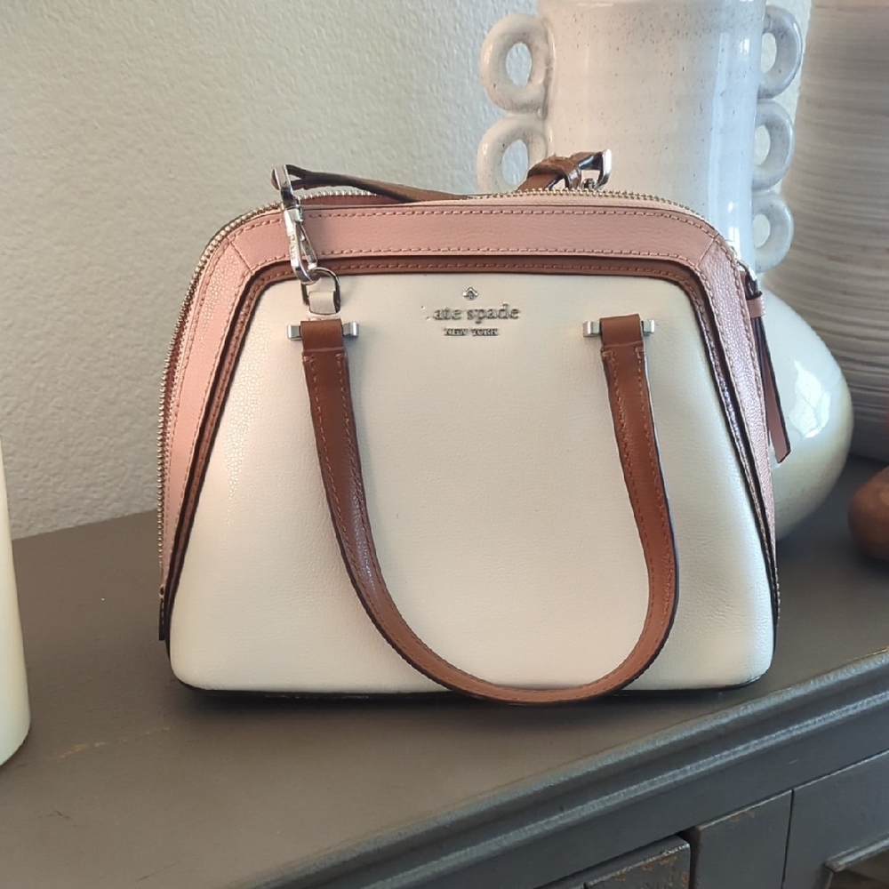 Kate Spade White and Pink Satchel Bag